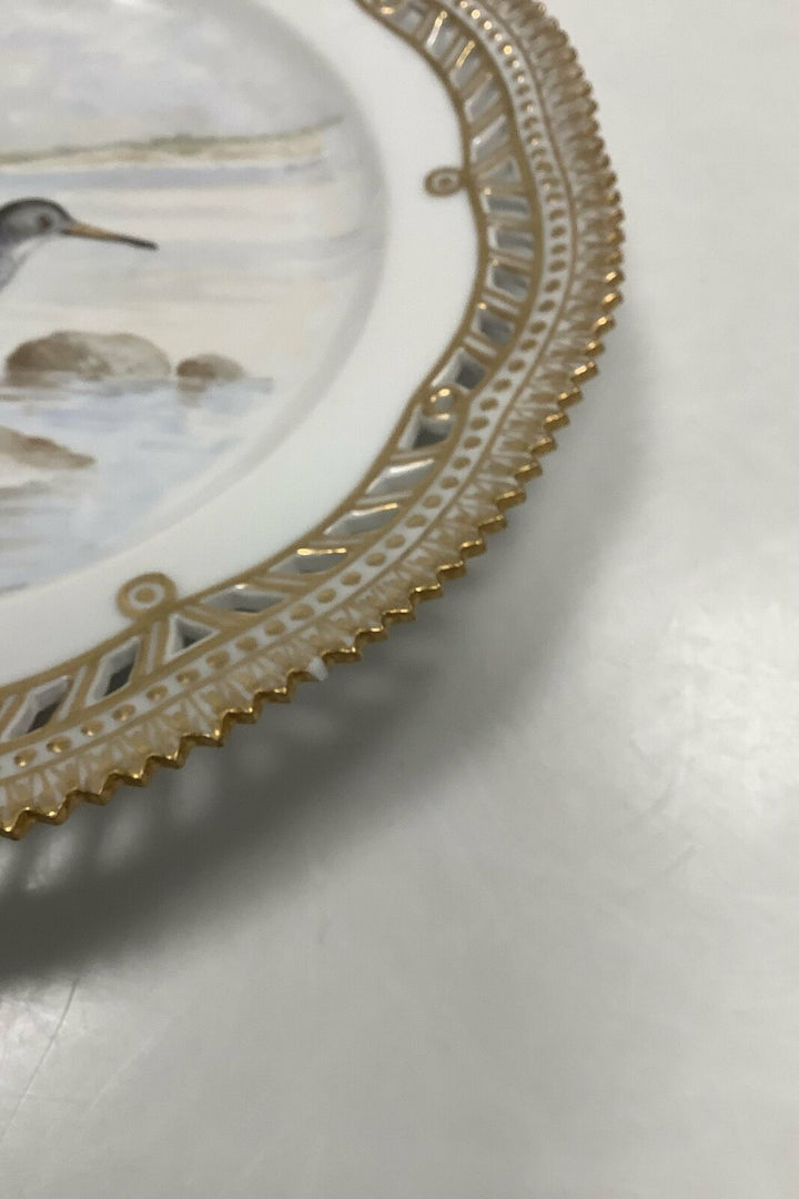 Royal Copenhagen Flora Danica Birds Lunch plate No 20/3554 with openwork edge.