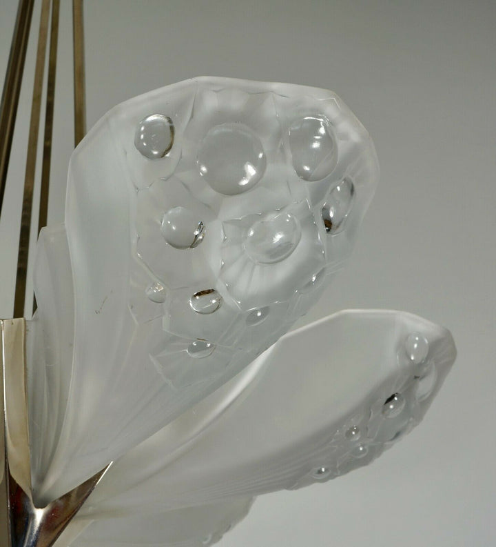 Muller freres : ART DECO STARBURST CHANDELIER 1930 France ....... degué daum era