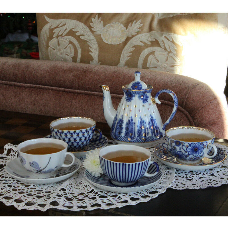 8.5 fl oz Imperial Porcelain Teacup & Saucer Lomonosov LFZ Frenchman Frantsuzik