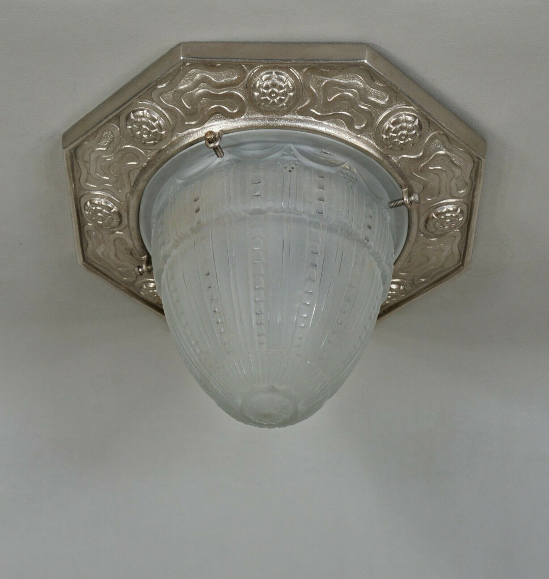 MULLER FRERES & JAMAIN : FRENCH 1930 ART DECO FLUSH MOUNT .......... lamp France