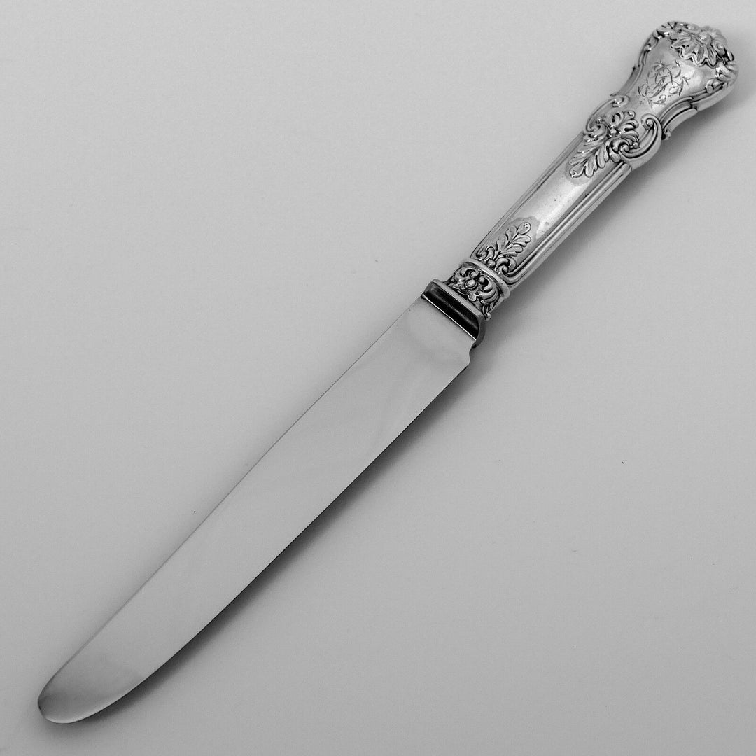 Antique French Sterling Silver Dinner Knife Set 12 pc New Stainless Steel Blades