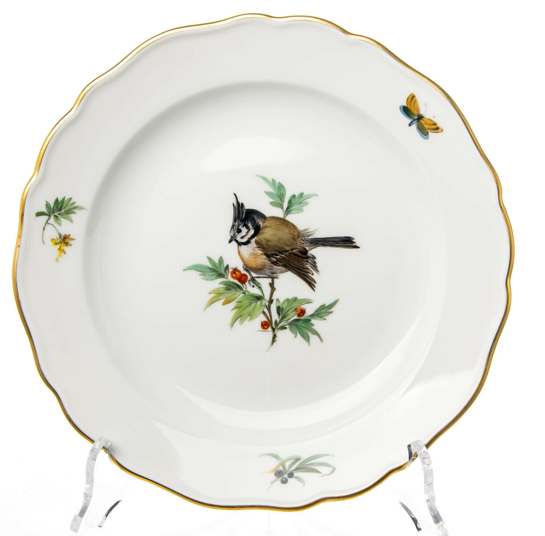 Kuchenteller Meissen Vogel-&Insektenmalerei Meissen Neuer Ausschnitt 1.Wahl 18cm