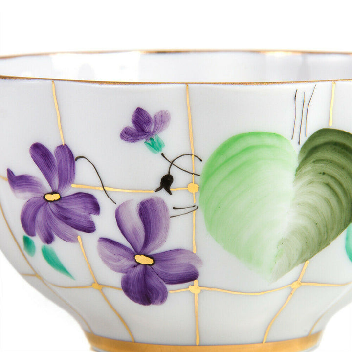 Forest Violet Teacup w/ Saucer by Imperial Porcelain Russian Lomonosov LFZ IFZ