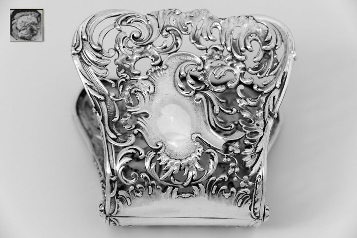 Debain French All Sterling Silver Asparagus, Sandwiches Grip, Art Nouveau