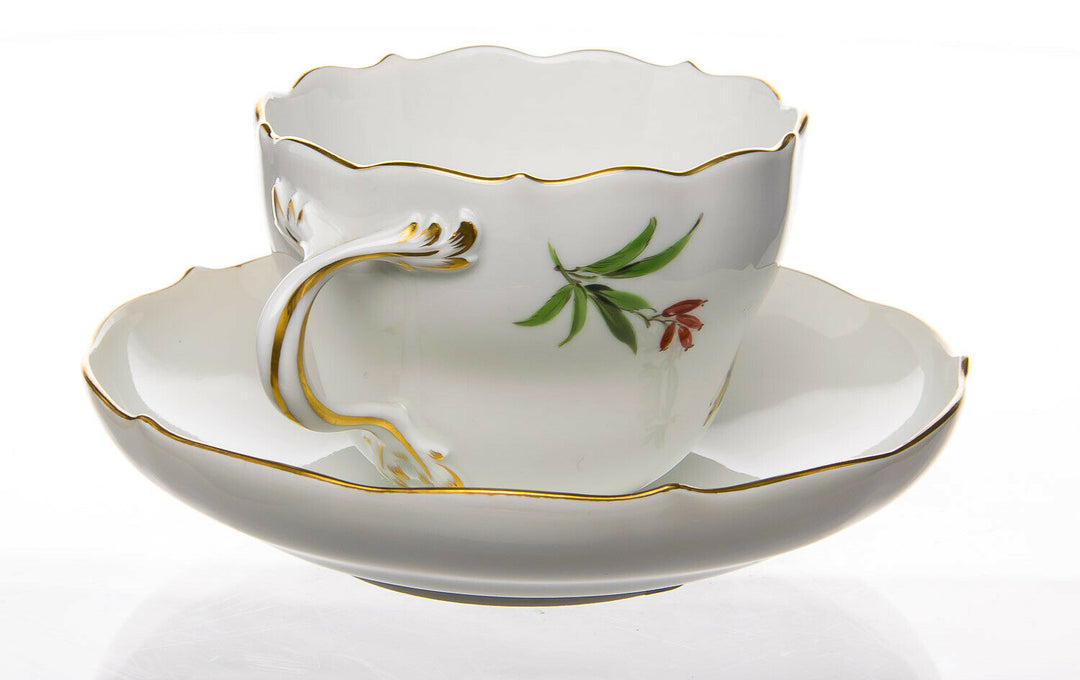 Kaffeegedeck Vogel- und Insektenmalerei Meissen Neuer Ausschnitt1. Wahl TOP