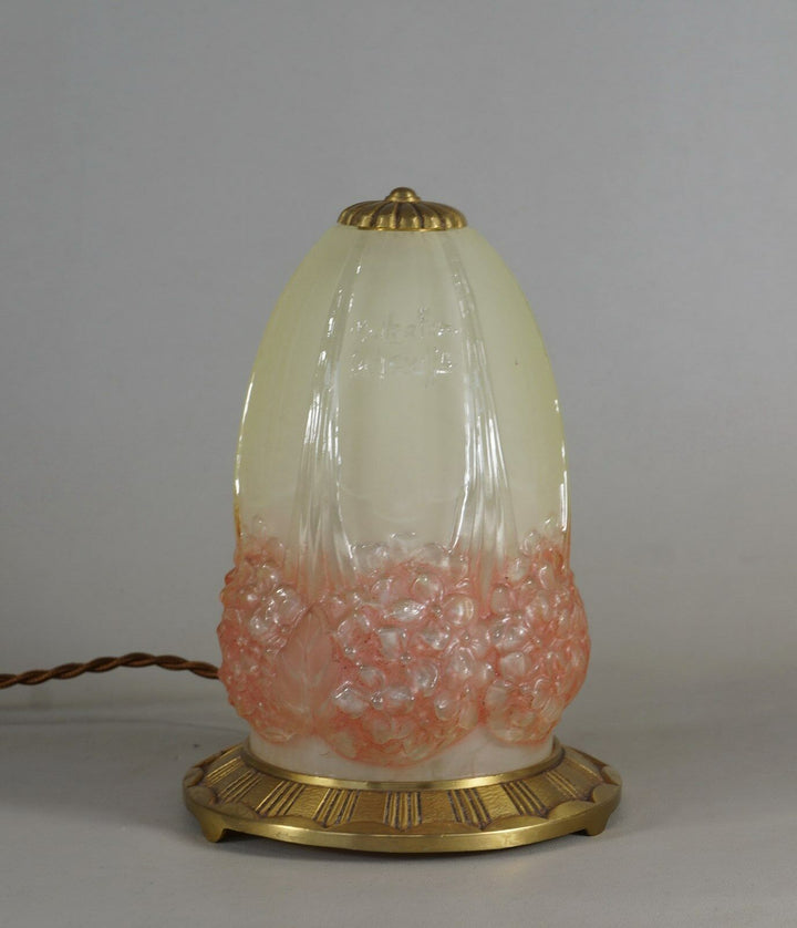 エティエヴァンソン&ミューラー兄弟  1925年頃  フランス  アール・デコ調紫陽花の花のパヒュームランプ2