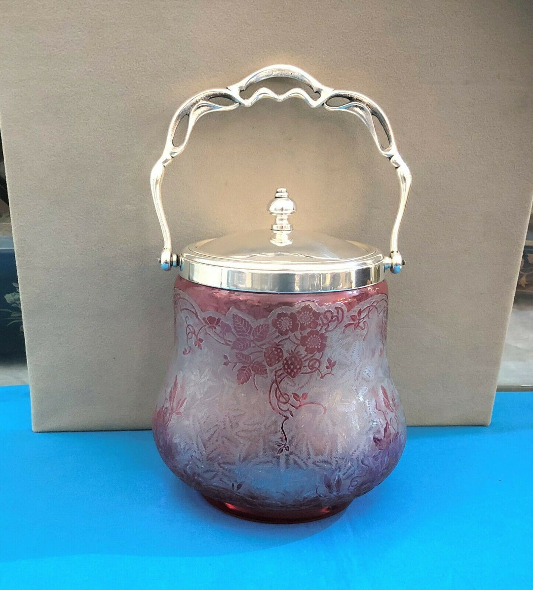 Crystal biscuit bucket baccarat decor strawberry clear acid silvery metal