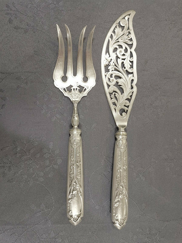 Solid Silver Puiforcat Modern Foliage Covered Service A Fish l2