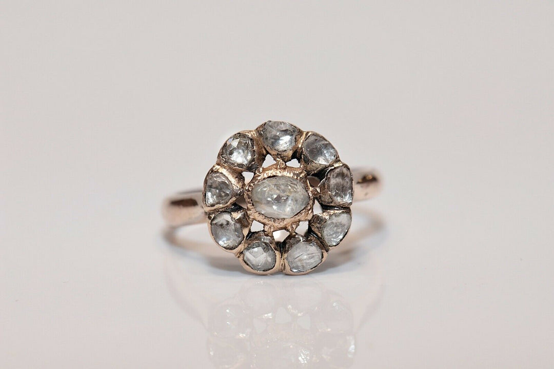 アンティーク オリジナル 8K ナチュラルローズカットダイヤモンドのオスマンリング