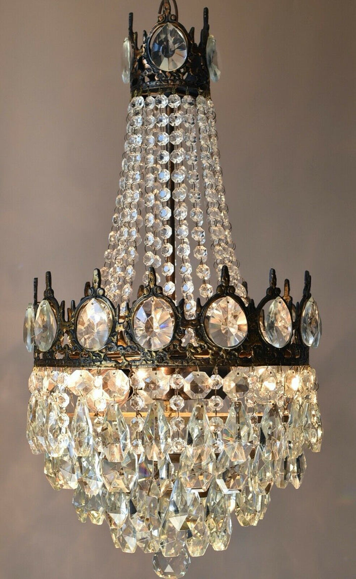 Oriental Vintage Crystal Chandelier, Home Antique Lighting, French Lighting lamp