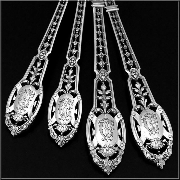 Puiforcat Masterpiece French Sterling Silver Flatwatre Set, Mascaron