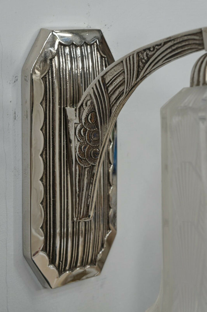 HETTIER & VINCENT : pair of French 1930 art deco wall sconces ..... lamp France