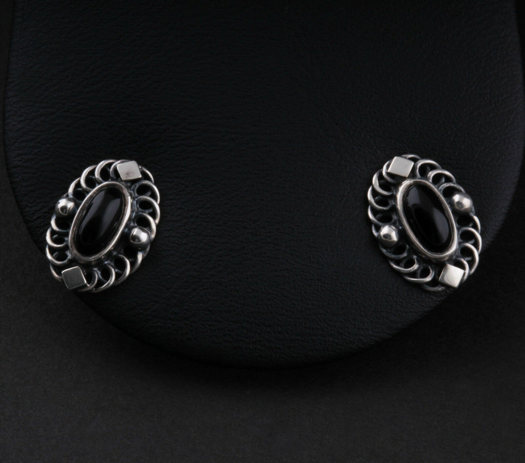ジョージジェンセン(Georg Jensen)　シルバーイヤリング　ブラックオニキス　2004年