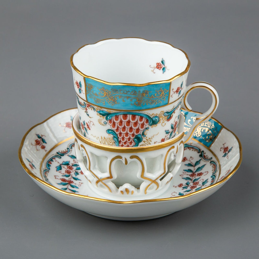 【未使用】ヘレンドのお皿 トゥッピーニの角笛 ヘレンド トゥッピーニの角笛 朝食セット 2客6ピースセット