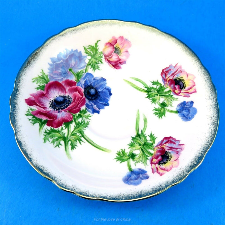 パラゴン　ピンク地に華やかなアネモネ　カップ&ソーサー