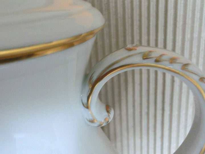 マイセン(Meissen)　コーヒーポット　ピンクローズ・勿忘草　金縁　1級品