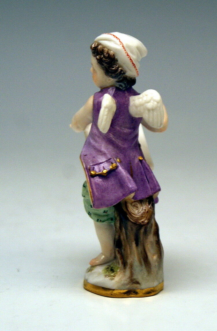 MEISSEN マイセン FIGUR VERKLEIDETEN AMORETTEN PUTTO ALS BILDHAUER MNR:19 UM 1850