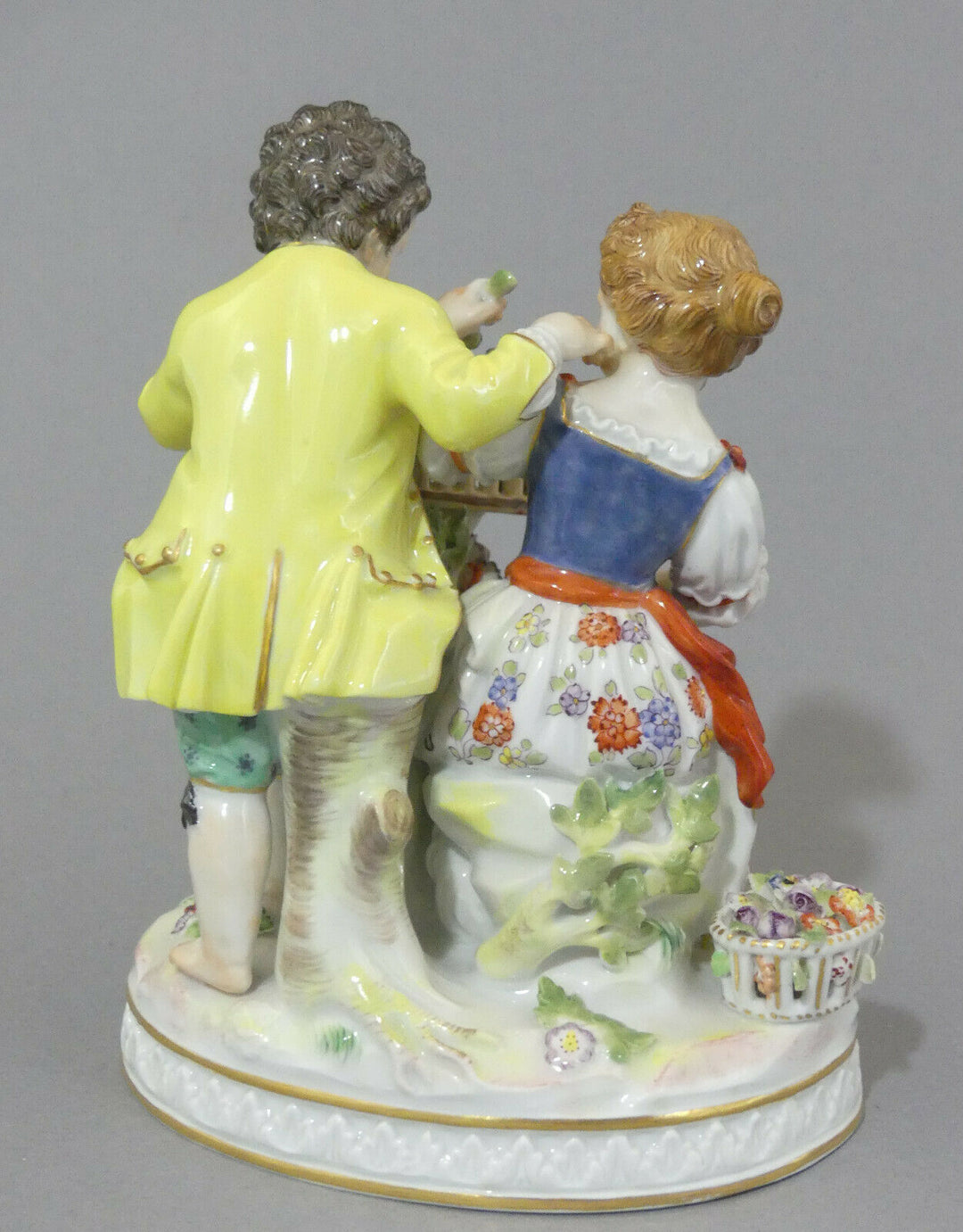 ⚔ Meissen Figur G 91 Paar Allegorie Frühling Vogelkäfig - Vier Jahreszeiten TOP