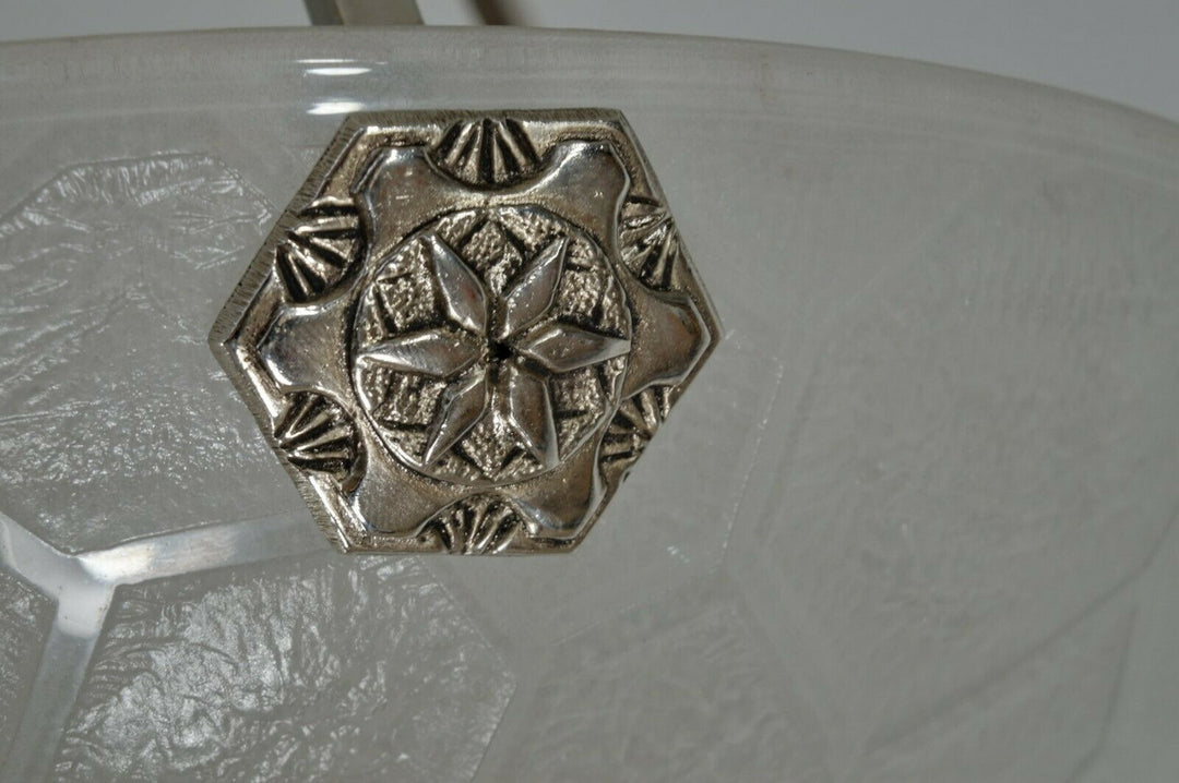 NOVERDY : FRENCH 1930 ART DECO PENDANT LAMP . chandelier muller degué era France