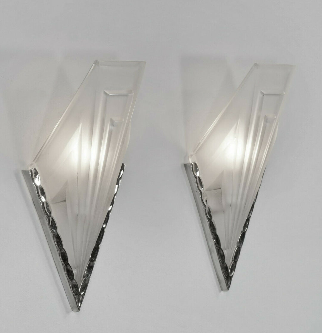 DEGUÉ デュゲ 1930年 フランス アールデコ調　ウォールスコーンランプ　ペア