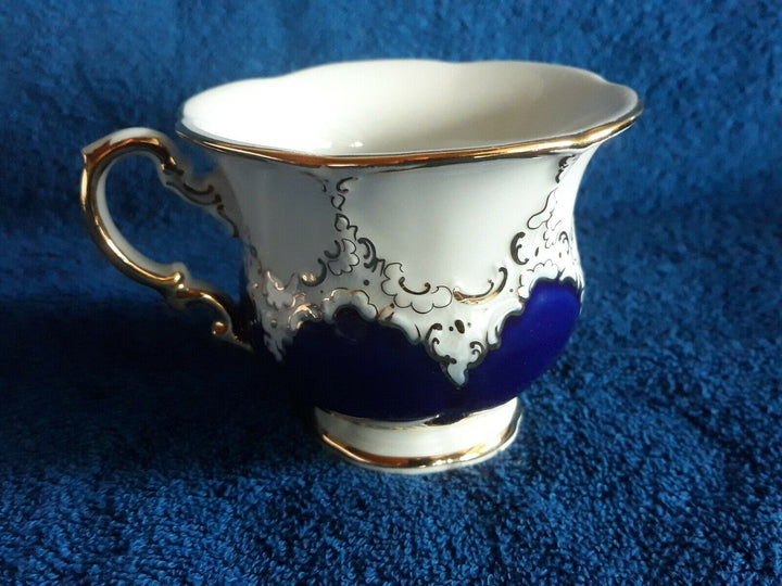 マイセンBフォーム、コーヒーダイニングセット、コバルトブルーに金彩、二級品