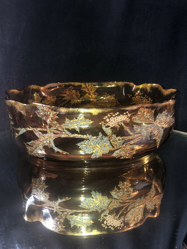 エミールガレ(GALLE)　金色　フラワーデコの器