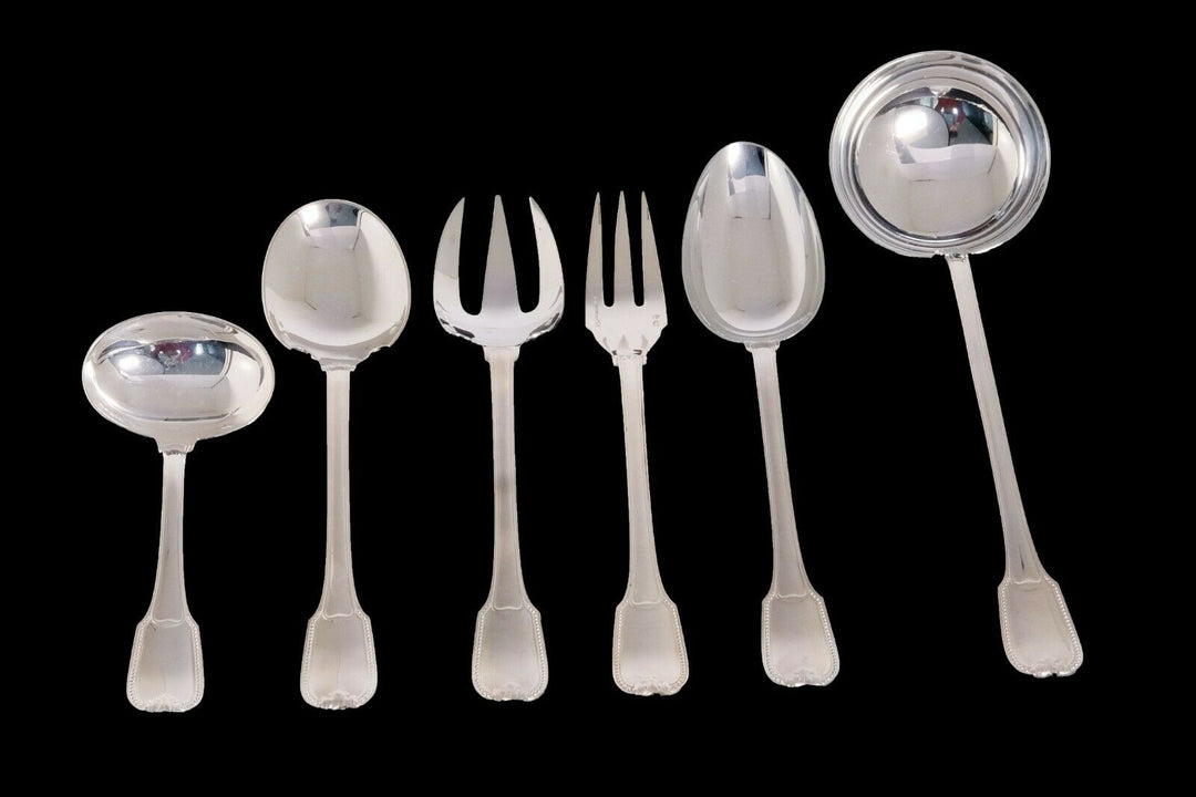 CHRISTOFLE CARDEILHAC French Sterling Silver Flatware In CHEST JOUBERT 138 PS