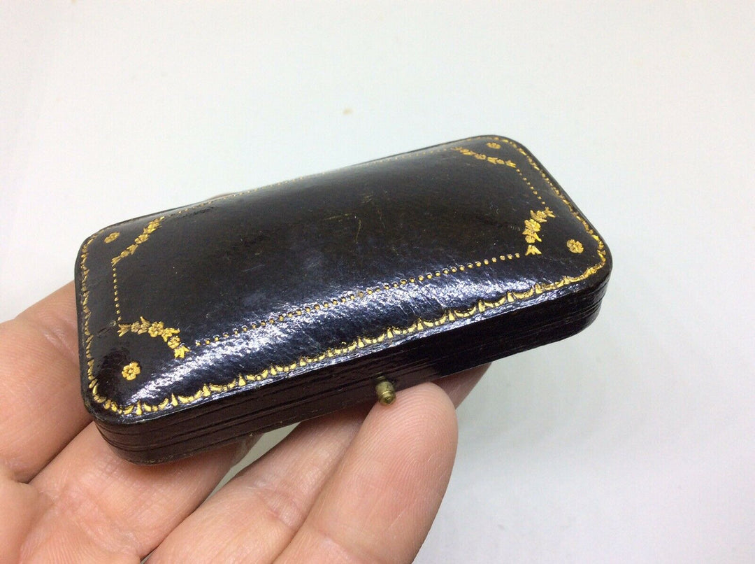 Superb Antique Victorian Leather Tooled Jewellery Display Box Case