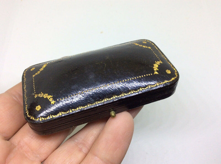 Superb Antique Victorian Leather Tooled Jewellery Display Box Case