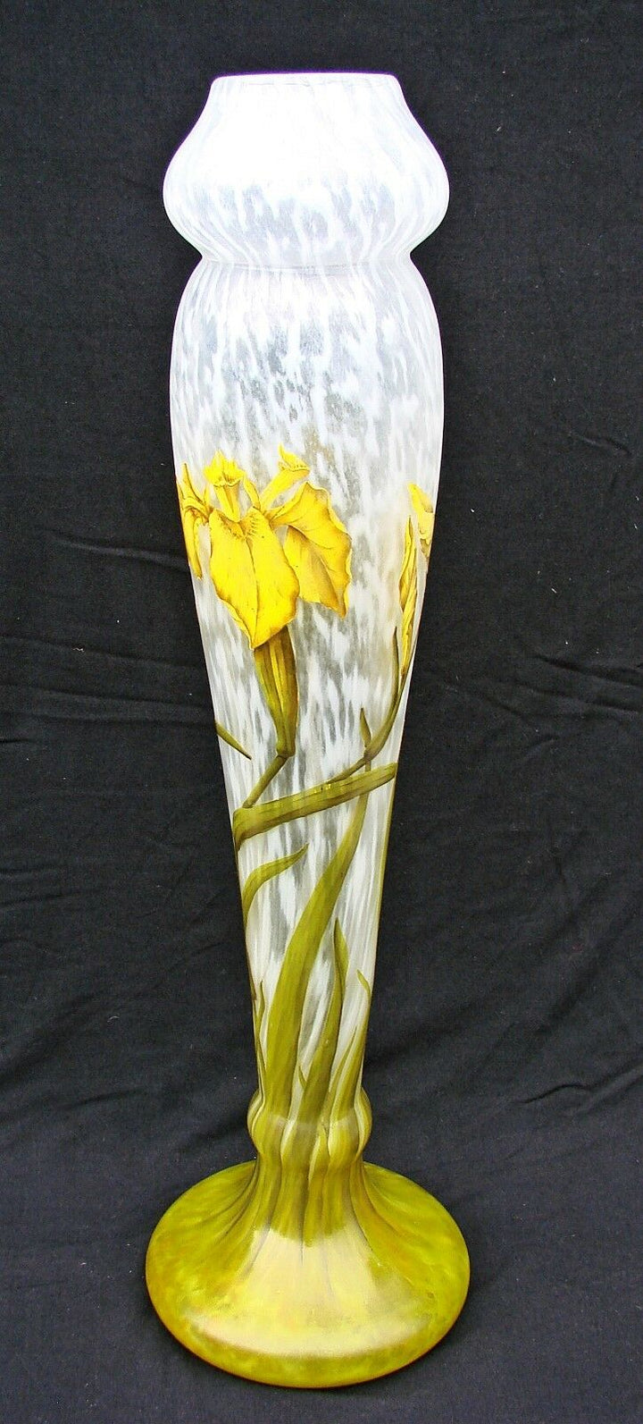 FRENCH ART NOUVEAU DAUM NANCY IRIS CAMEO VASE 56cm