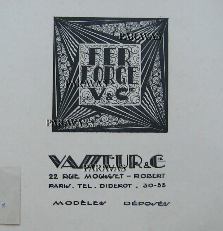 ヴァスール＆シュナイダー兄弟　フランス製アールデコランプ　錬鉄製　1925年　1930年