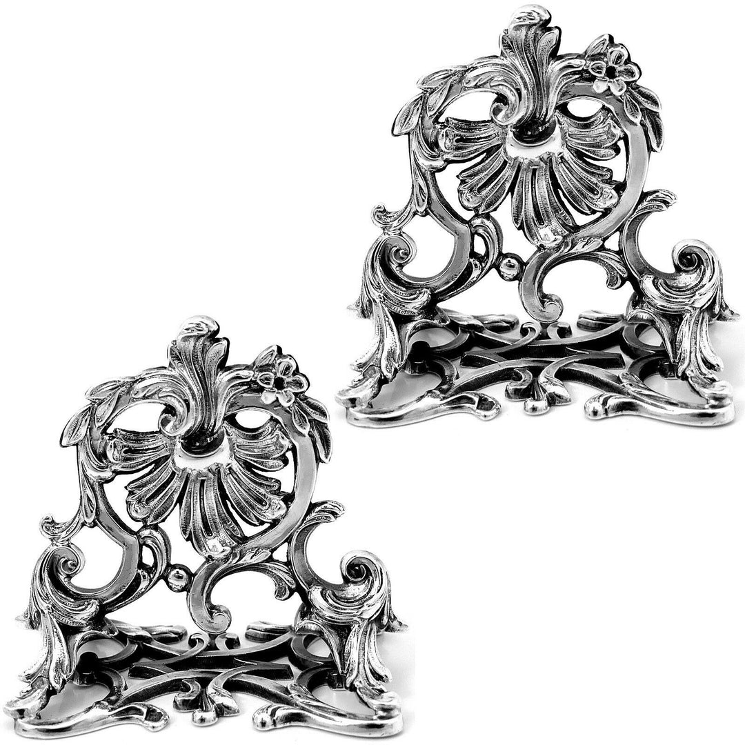 Lapar Rare French All Sterling Silver Menu, Place, Name Holders Pair