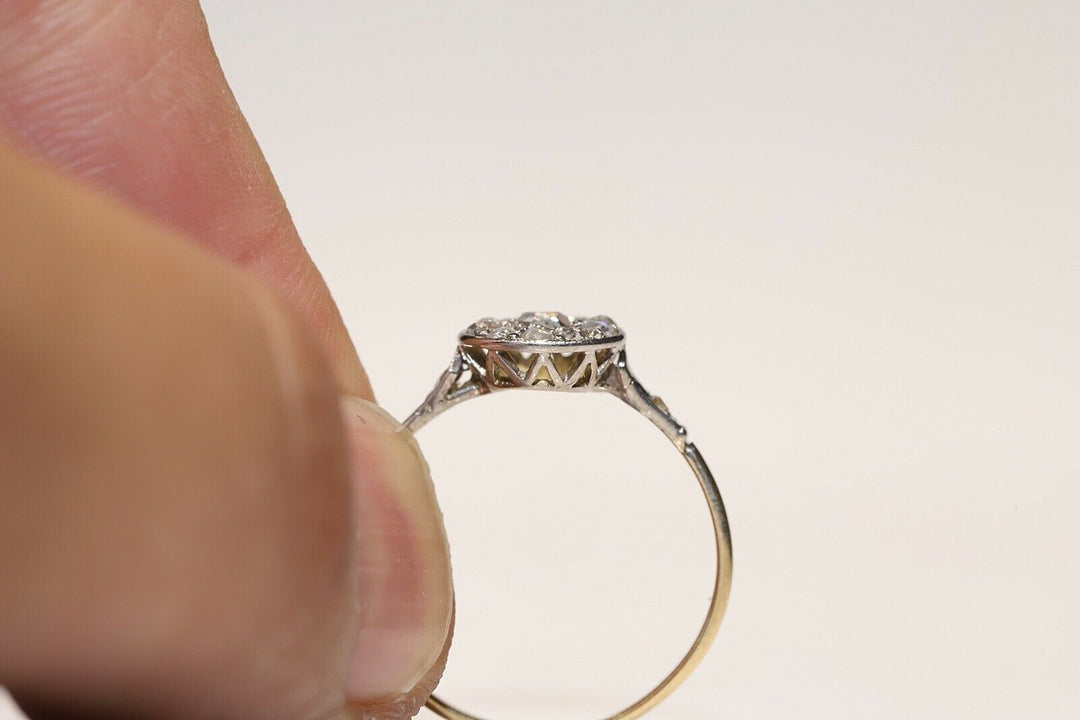 アンティーク オリジナル ヴィクトリアン 18K ナチュラルローズカットダイヤモンドのリング