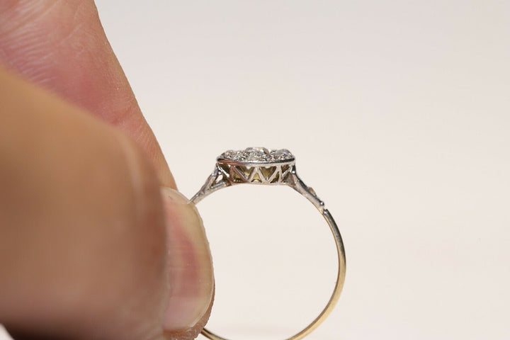 アンティーク オリジナル ヴィクトリアン 18K ナチュラルローズカットダイヤモンドのリング