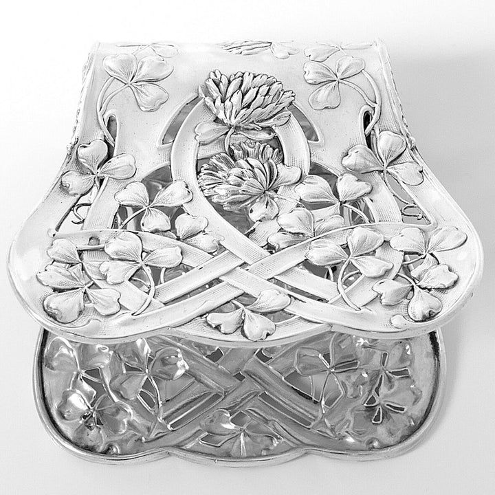Debain French All Sterling Silver Asparagus Sandwiches Grip, Clover, Art Nouveau