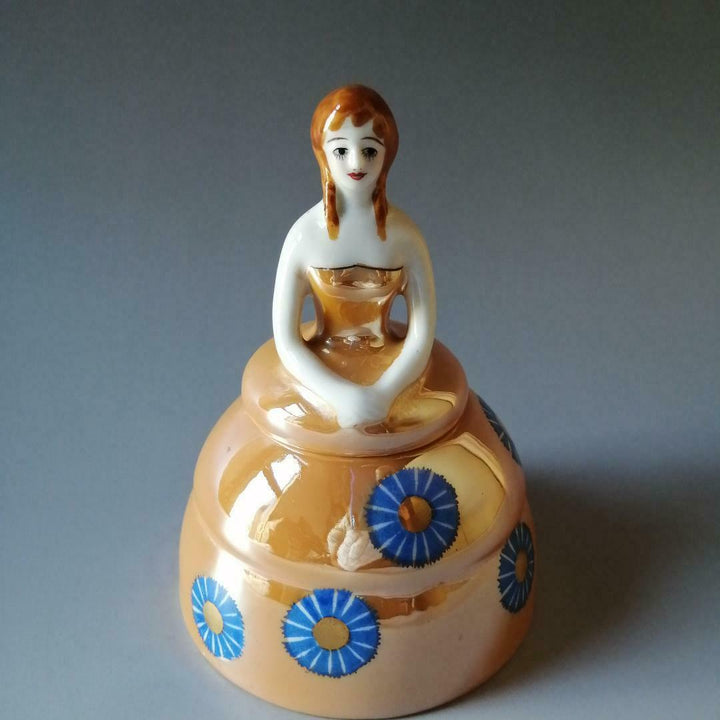 Old Noritake Deco Lady Ink Pot Raster Aya Art Rare Item