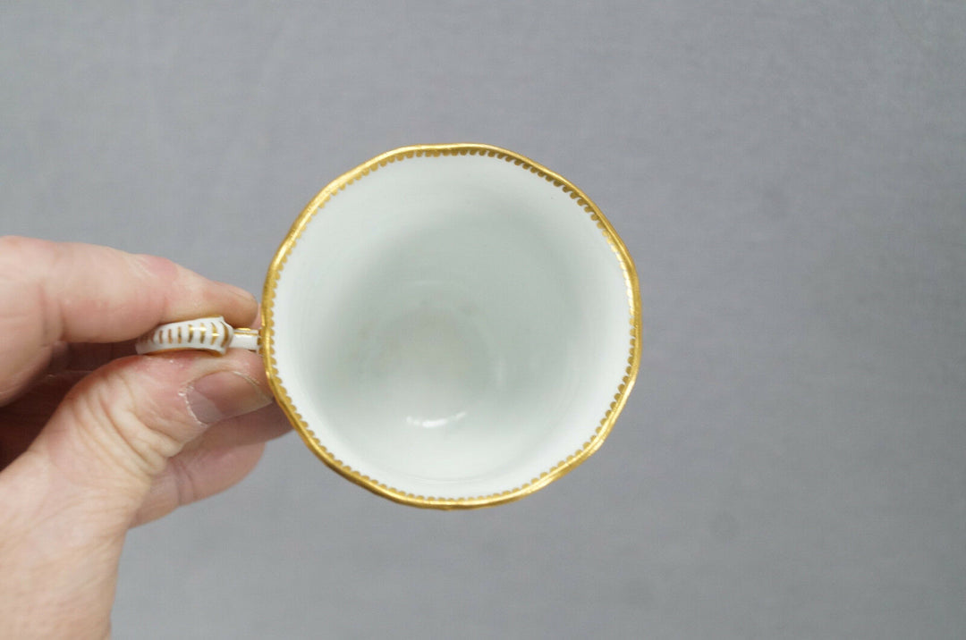 Meissen Hand Painted Courting Couple Boats Castle & Gold Chocolate Cup C. 1740