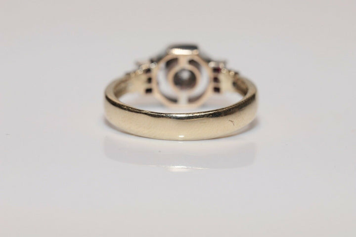 アンティーク アールデコ 14K ナチュラルダイヤモンドとルビーのリング