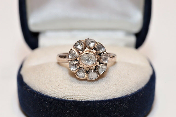 アンティーク オリジナル 8K ナチュラルローズカットダイヤモンドのオスマンリング