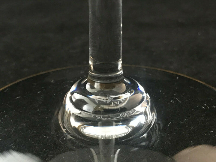 Vintage Baccarat Crystal-Jasmina Wine Glass Goblets-Etched w/Gold Trim-Set Of 4