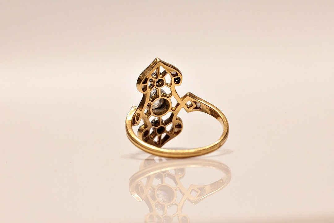 アンティーク 18K ナチュラルオールドカットダイヤモンドのヴィクトリアンリング