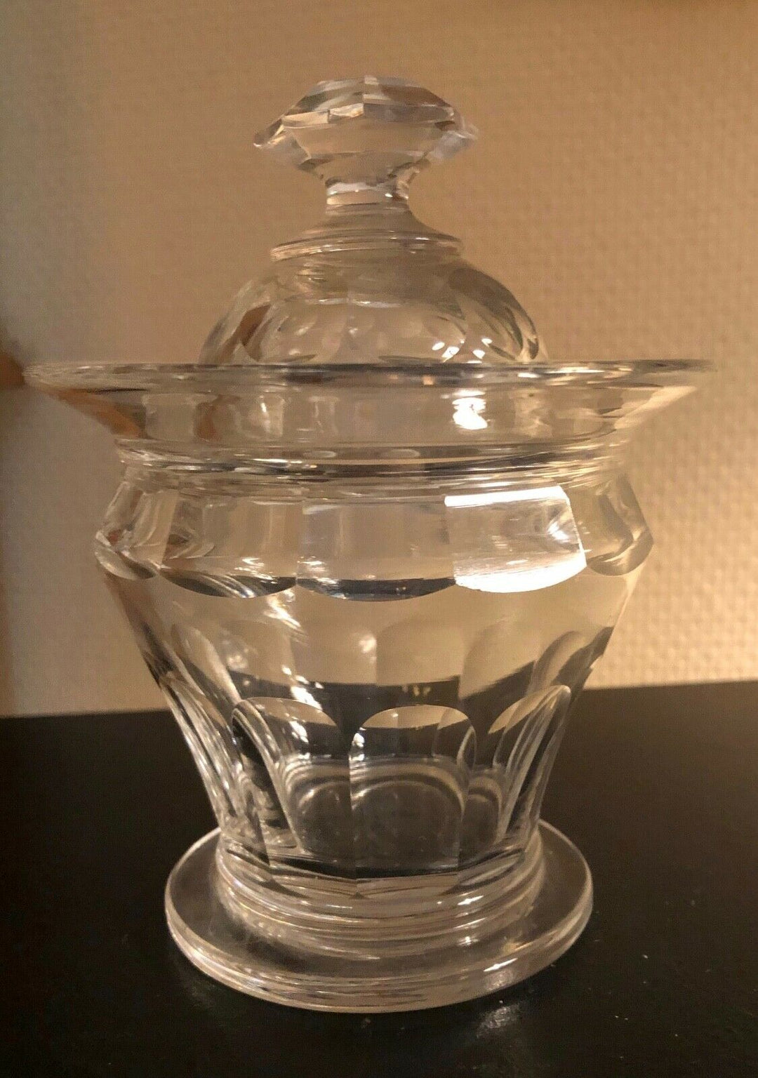 BACCARAT CONFITURIER ET SOUSCOUPE CRISTAL MODELE HARCOURT