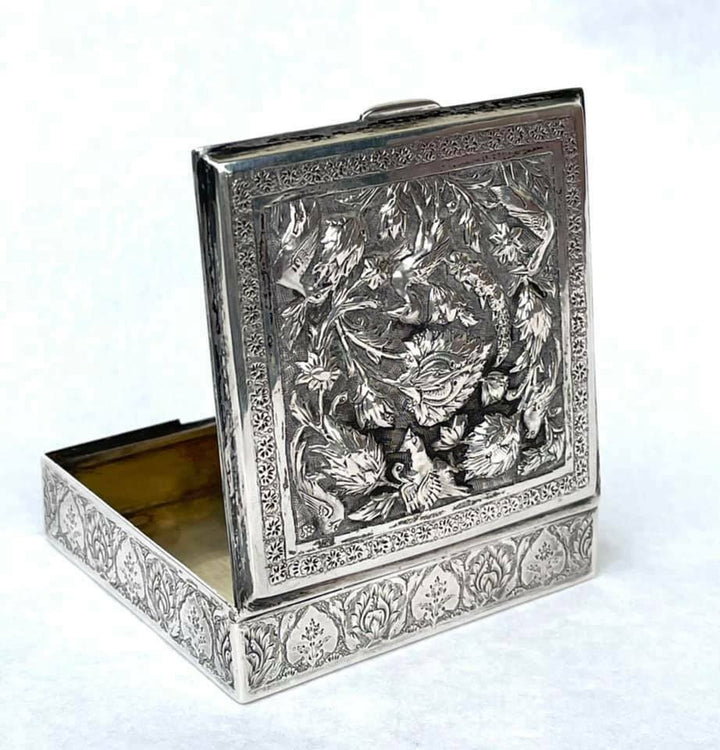 Antique Persian Sterling Silver Splendid Box Fabulous Decor