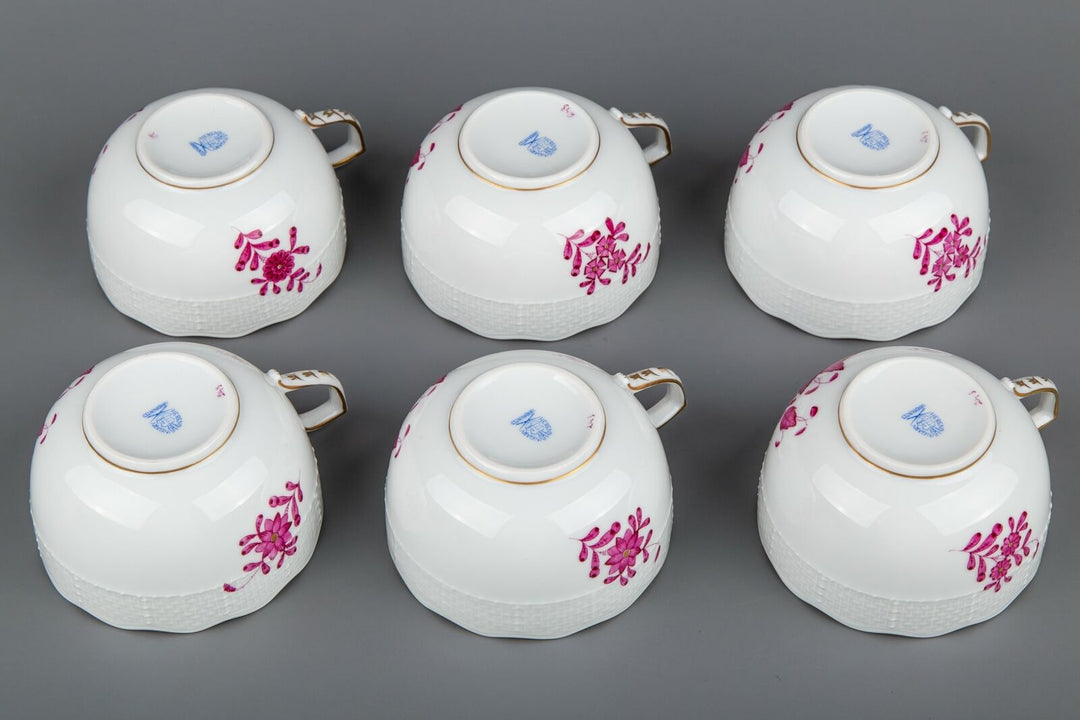 ヘレンド　アポニーピンク　カップ＆ソーサー　6客セット