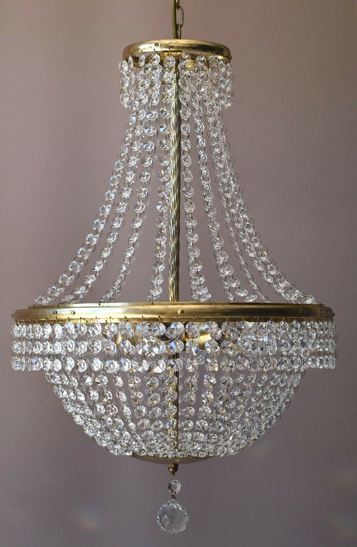 Empire Antique Style Vintage Crystal Chandelier, Home Lighting, Lamp, Pendant