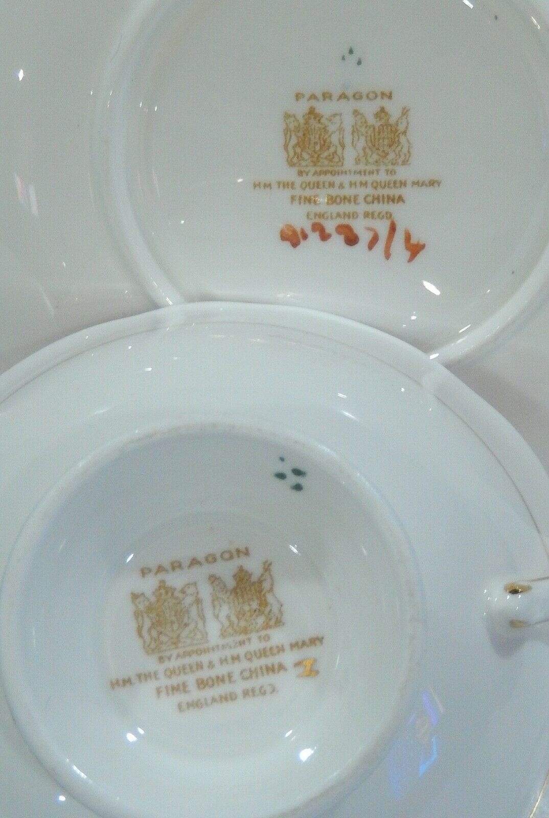 アンティーク　パラゴンのカップ＆ソーサー　ピンクローズと忘れな草２