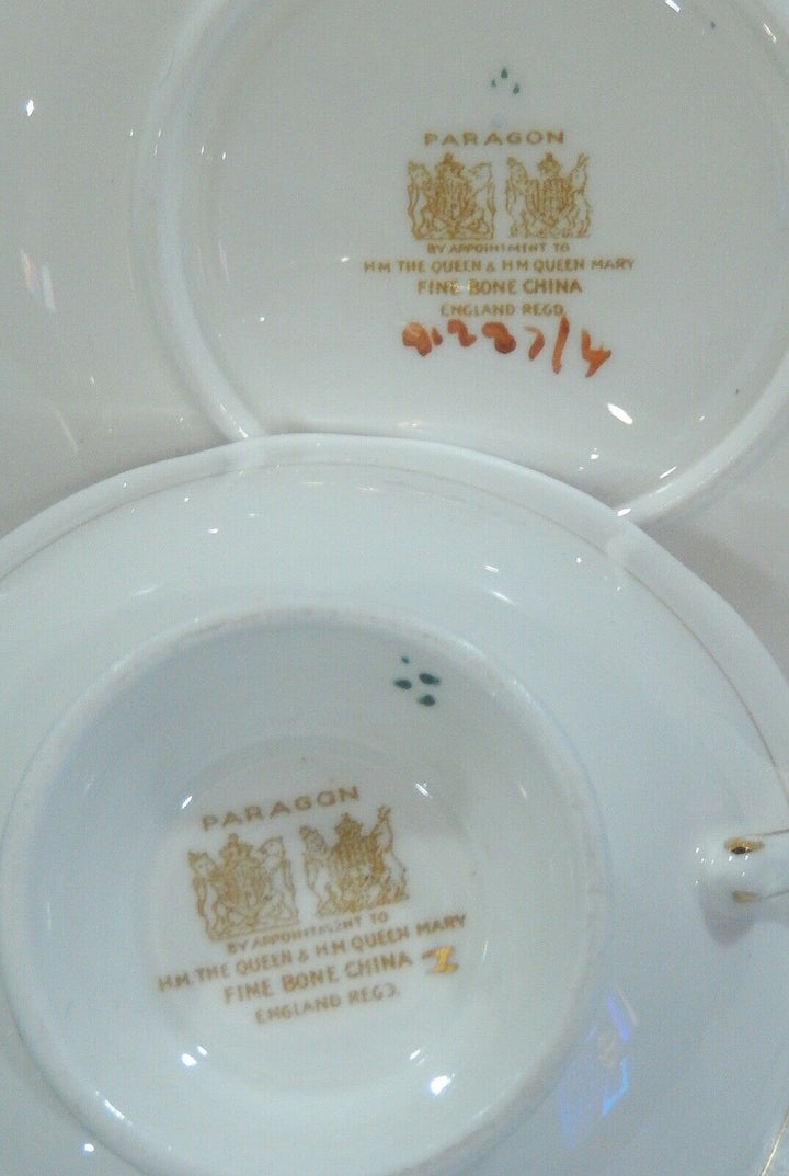 アンティーク　パラゴンのカップ＆ソーサー　ピンクローズと忘れな草２