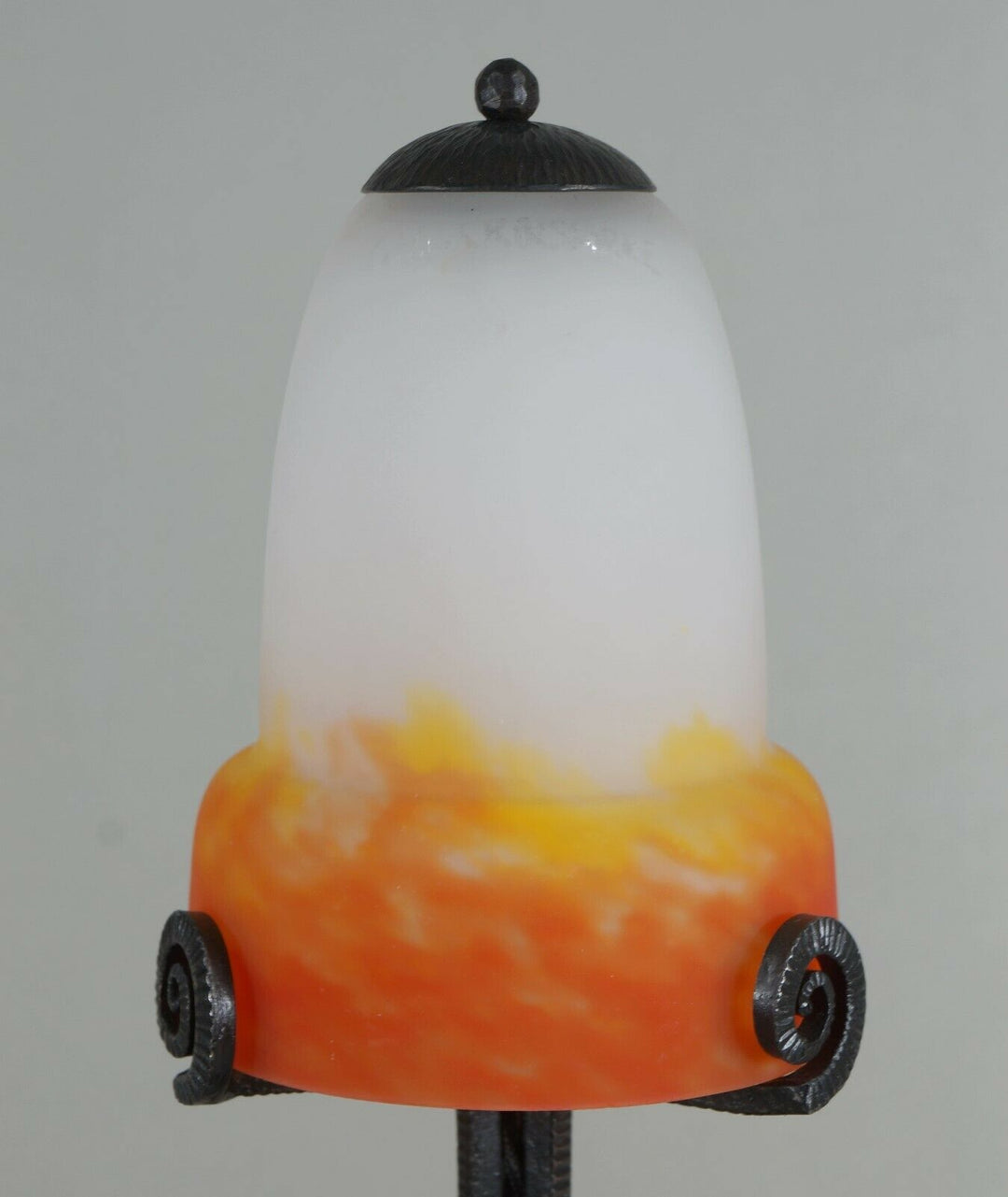 MULLER FRERES : pair of FRENCH 1930 ART DECO LAMPS in wrought iron . lamp France