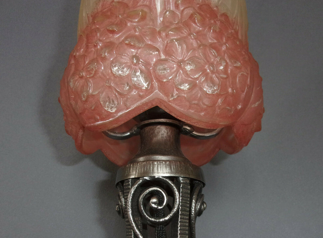 ミューラー兄弟(Muller  Frères)　アジサイの花のランプ　エティエヴァンソン『Hettier&Vincent』合作