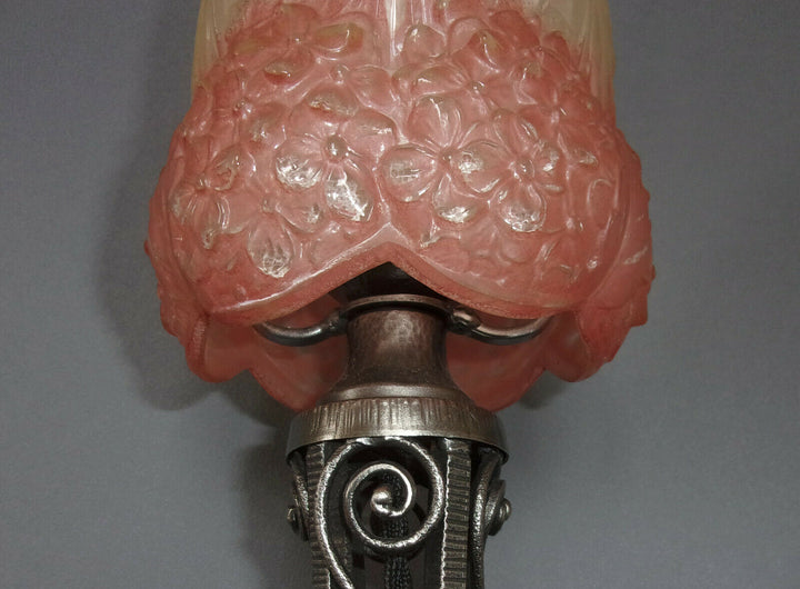 ミューラー兄弟(Muller  Frères)　アジサイの花のランプ　エティエヴァンソン『Hettier&Vincent』合作